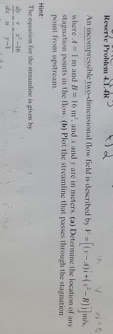 An incompressible two - dimensional flow field is