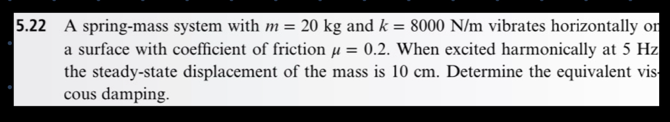 5 . 2 2 A spring - mass system with m = 2 0 k g
