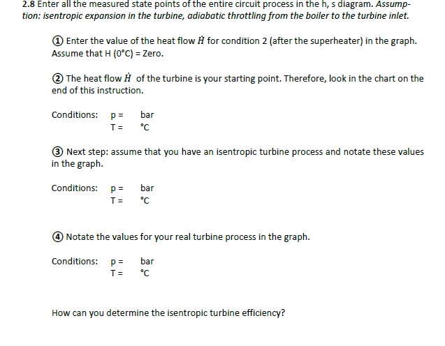 2 . 8 Enter all the measured state points of the