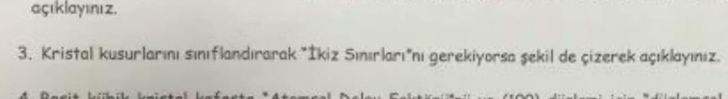 a klay n z . 3 . Kristal kusurlar n s n