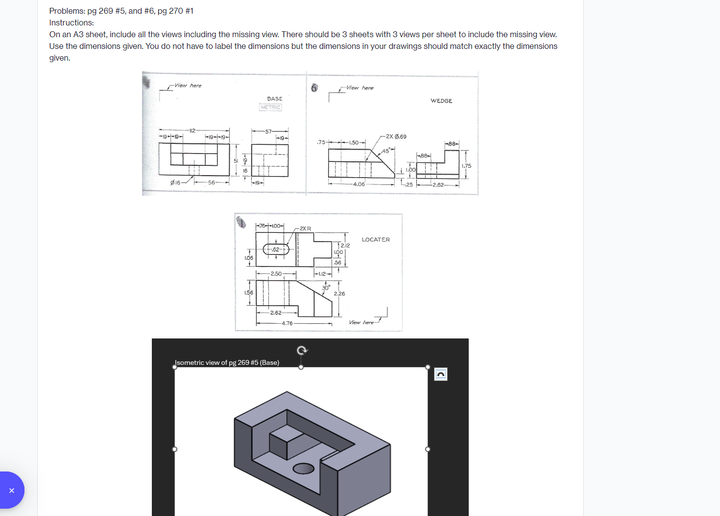 Problems: pg 2 6 9 # 5 , and # 6 , pg 2 7 0 # 1