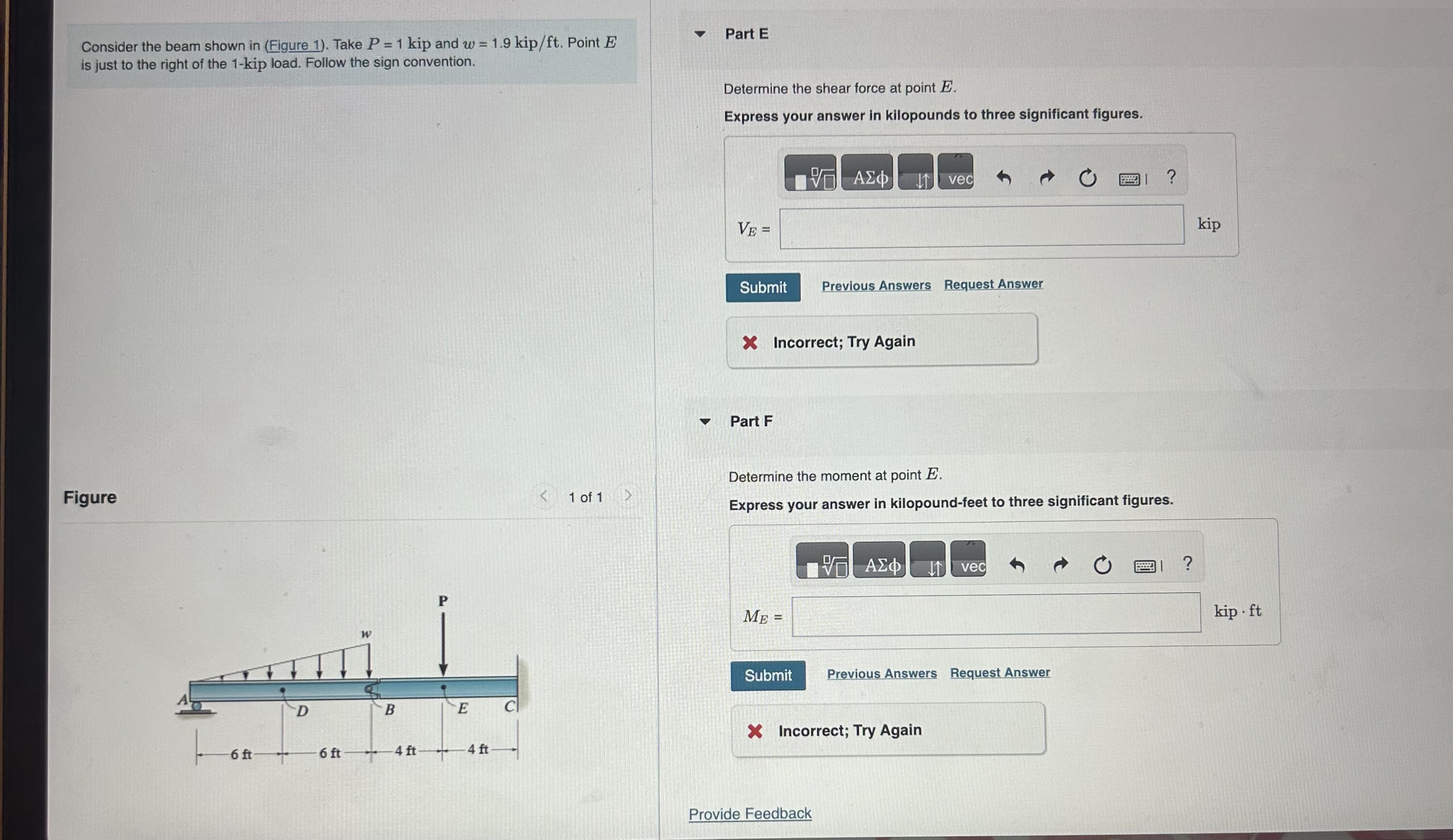 Consider the beam shown in ( Figure 1 ) . Take P