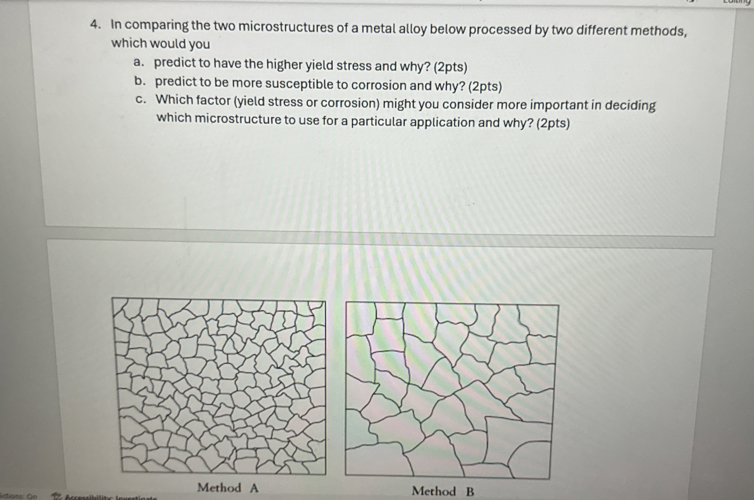 In comparing the two microstructures of a metal