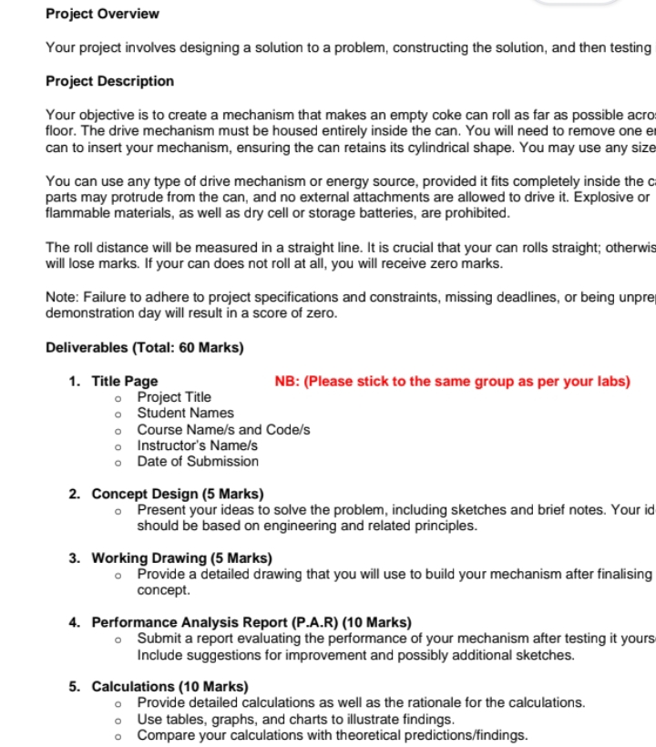 Project Overview Your project involves designing