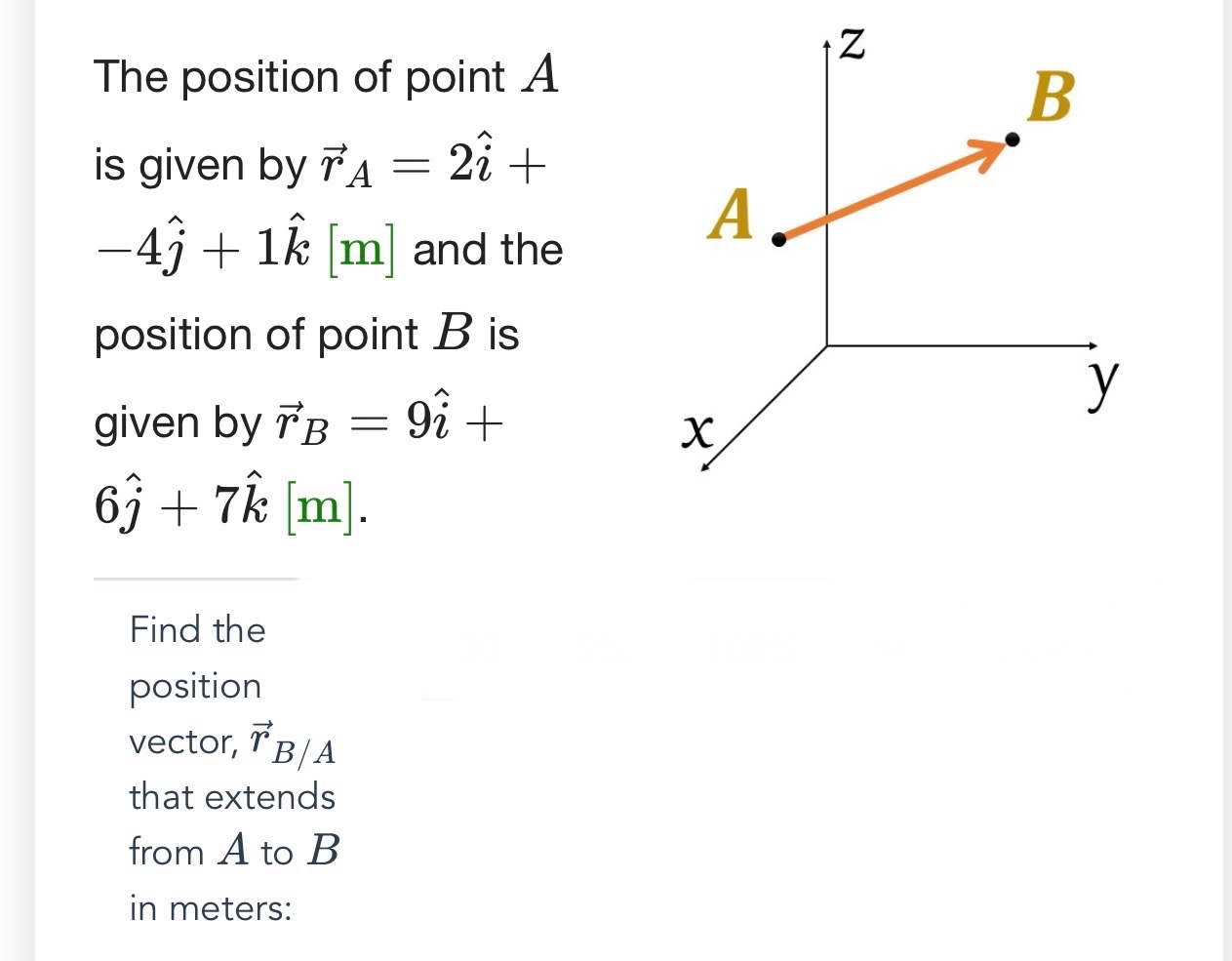 The position of point A is given by vec ( r ) A =