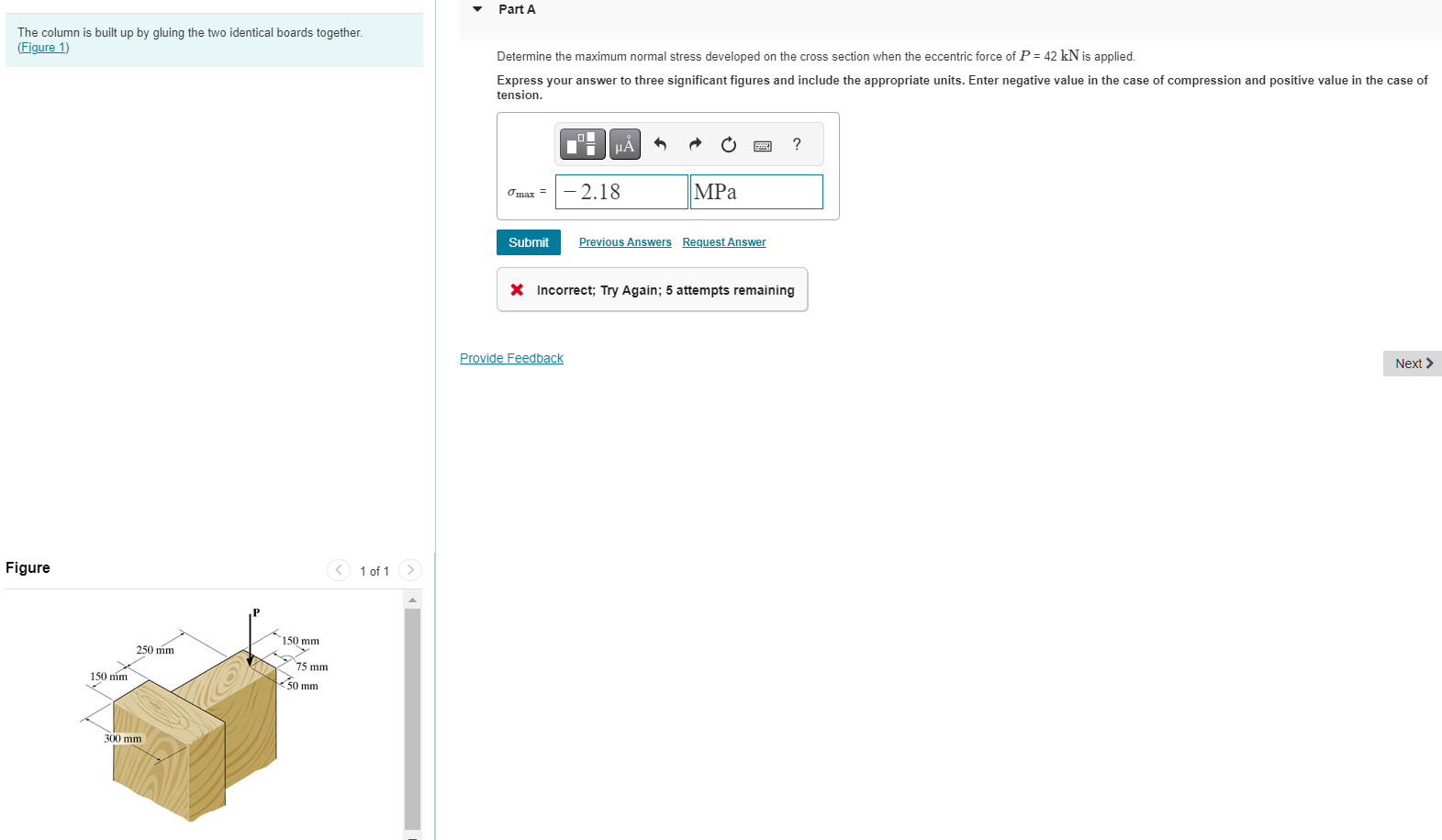The column is built up by gluing the two