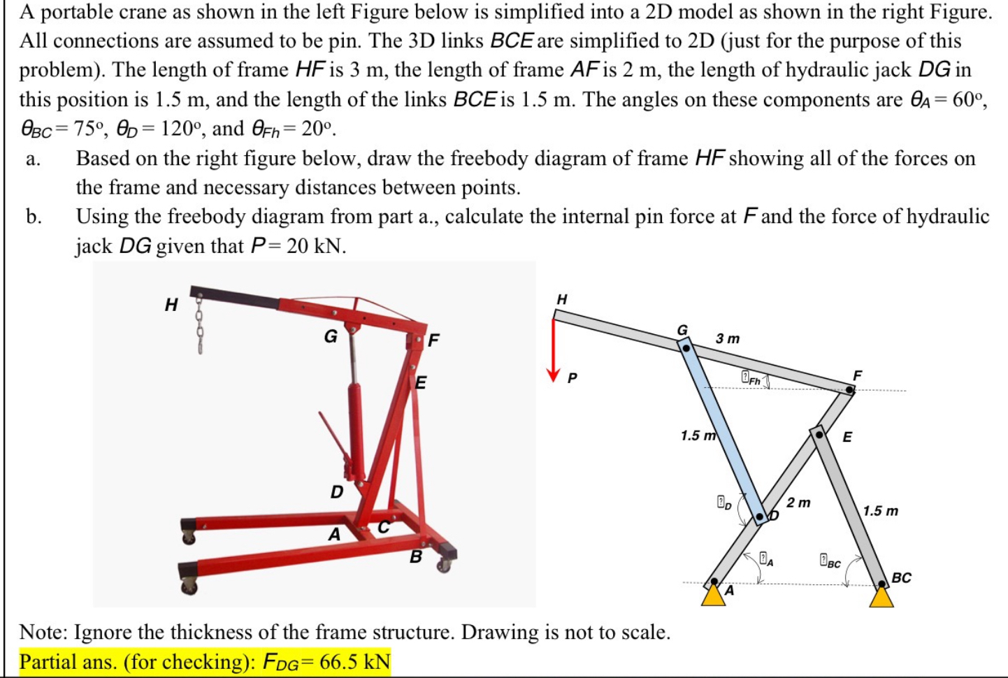 A portable crane as shown in the left Figure