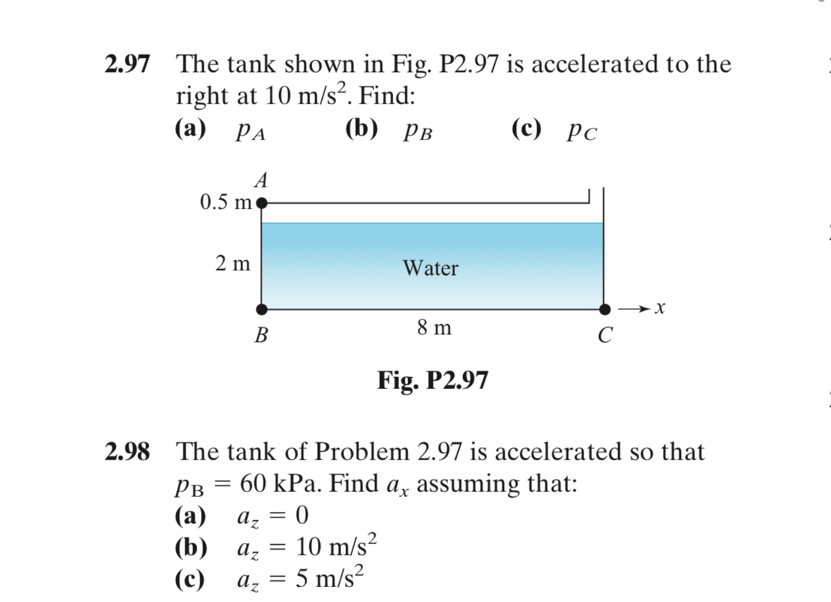 2 . 9 8 The tank of Problem 2 . 9 7 is