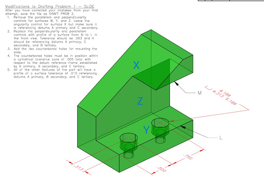 Modificotions to Drofting Problem 1 - SLIDE After