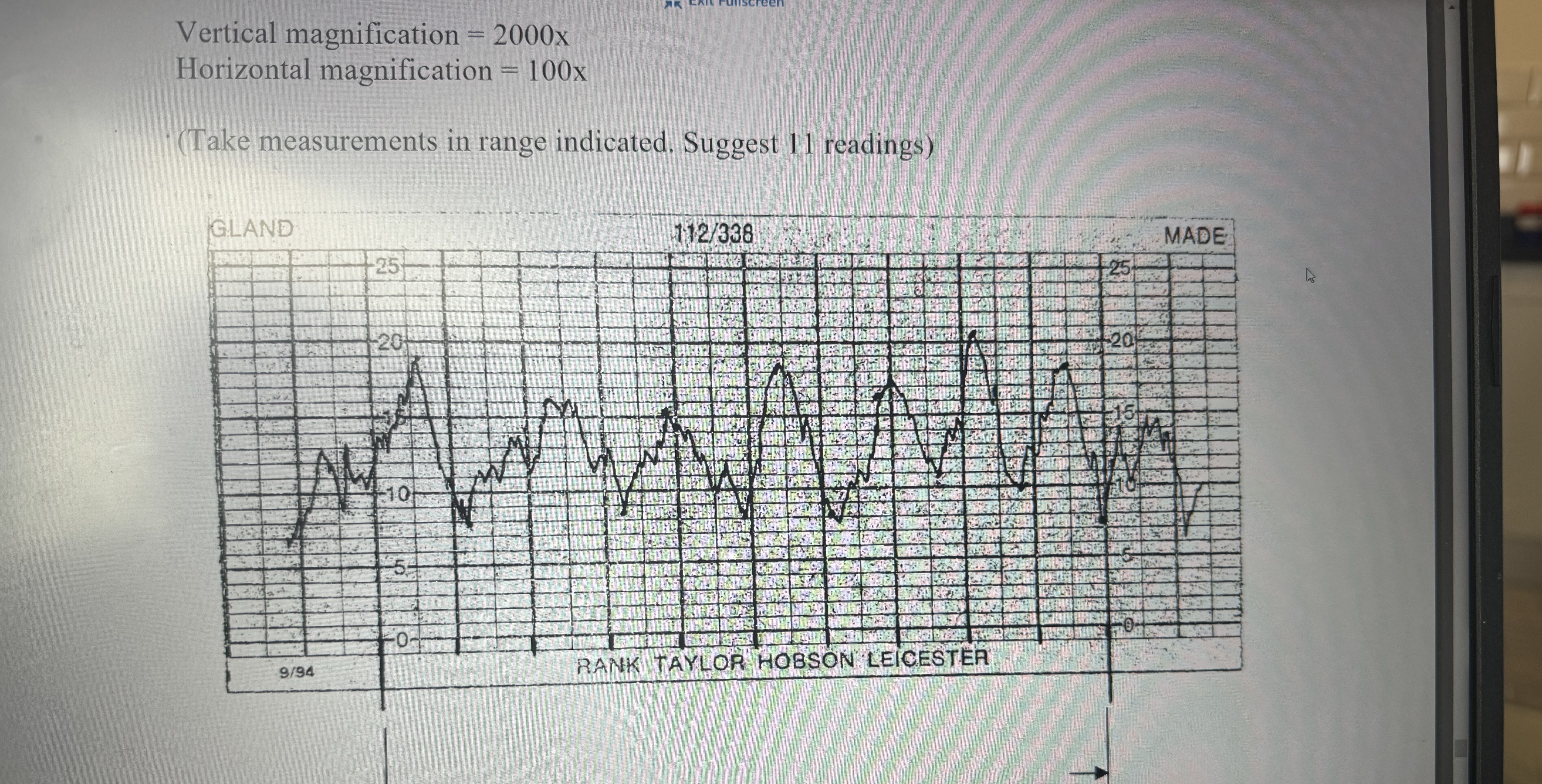 Vertical magnification = 2 0 0 0 x Horizontal