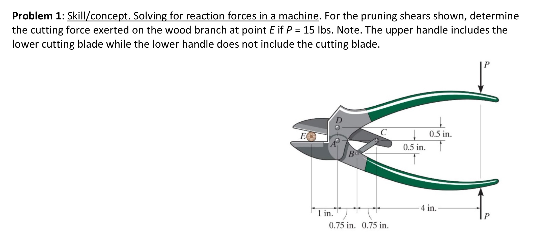 Problem 1 : Skill / concept . Solving for