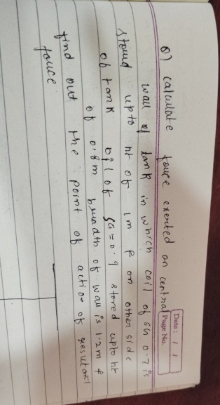 Q ) Calculate fouce exerted on centra Parae No .