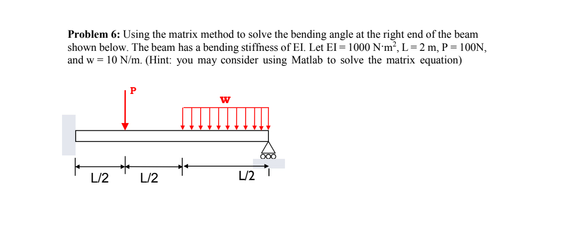 Problem 6 : Using the matrix method to solve the