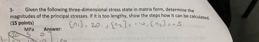 3 - Given the following three - dimensional