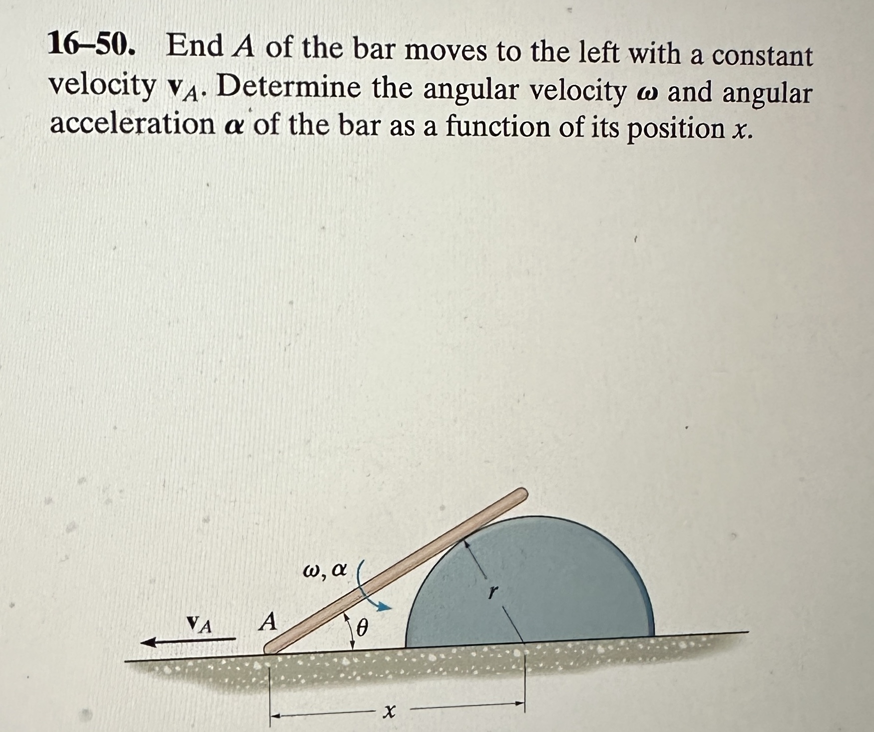 1 6 - 5 0 . End A of the bar moves to the left