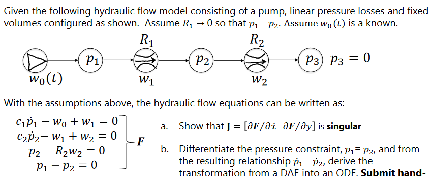 Given the following hydraulic flow model