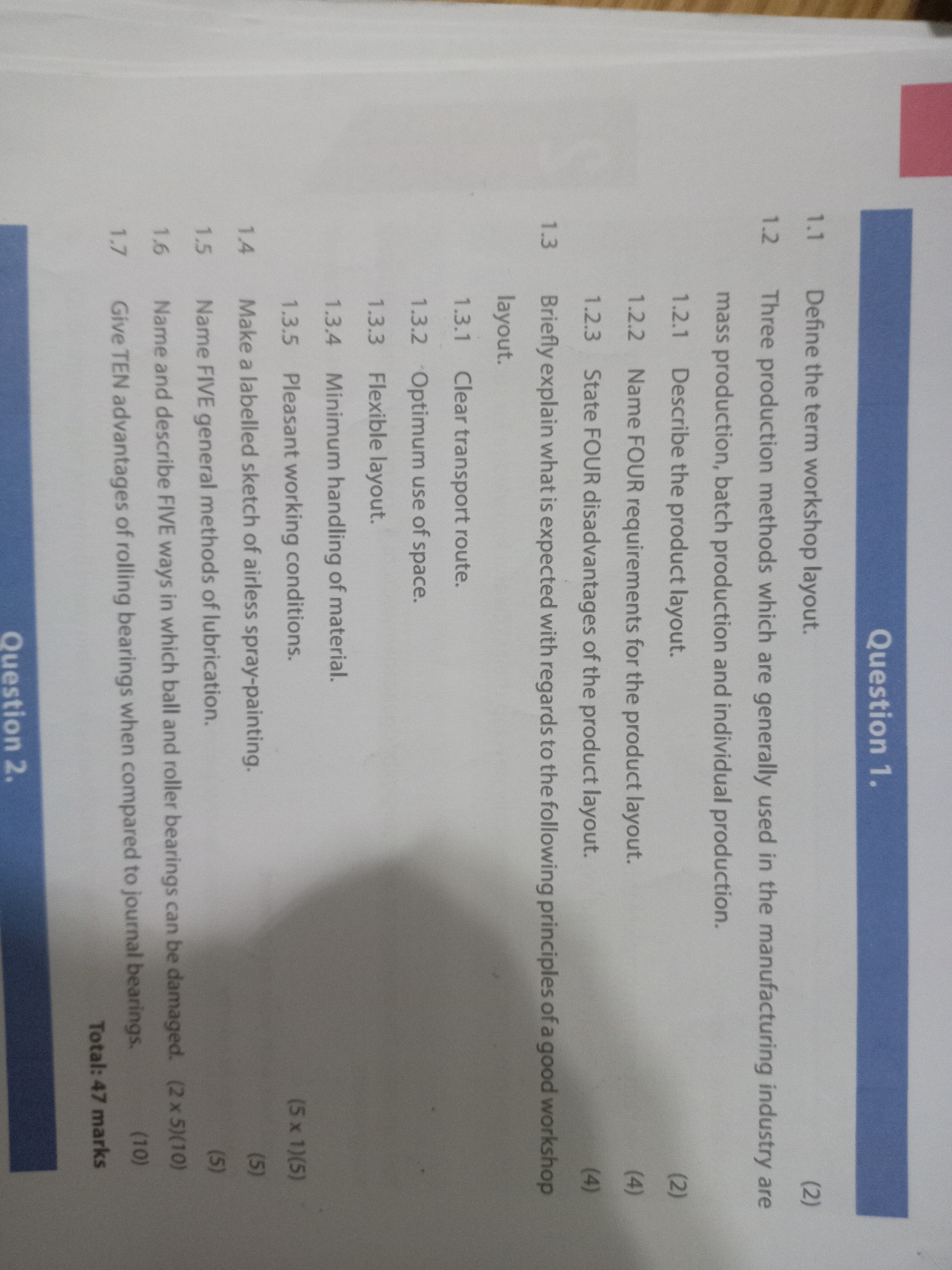 Question 1 . 1 . 1 Define the term workshop