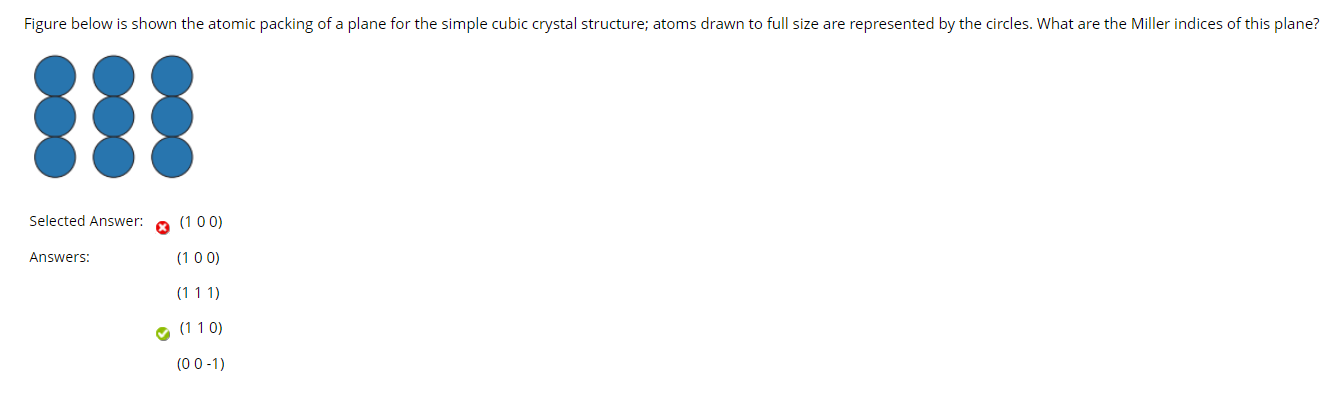 Figure below is shown the atomic packing of a