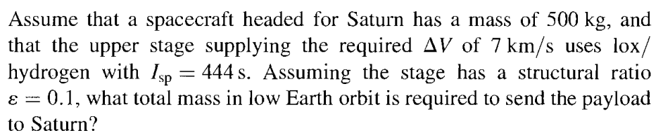 Assume that a spacecraft headed for Saturn has a
