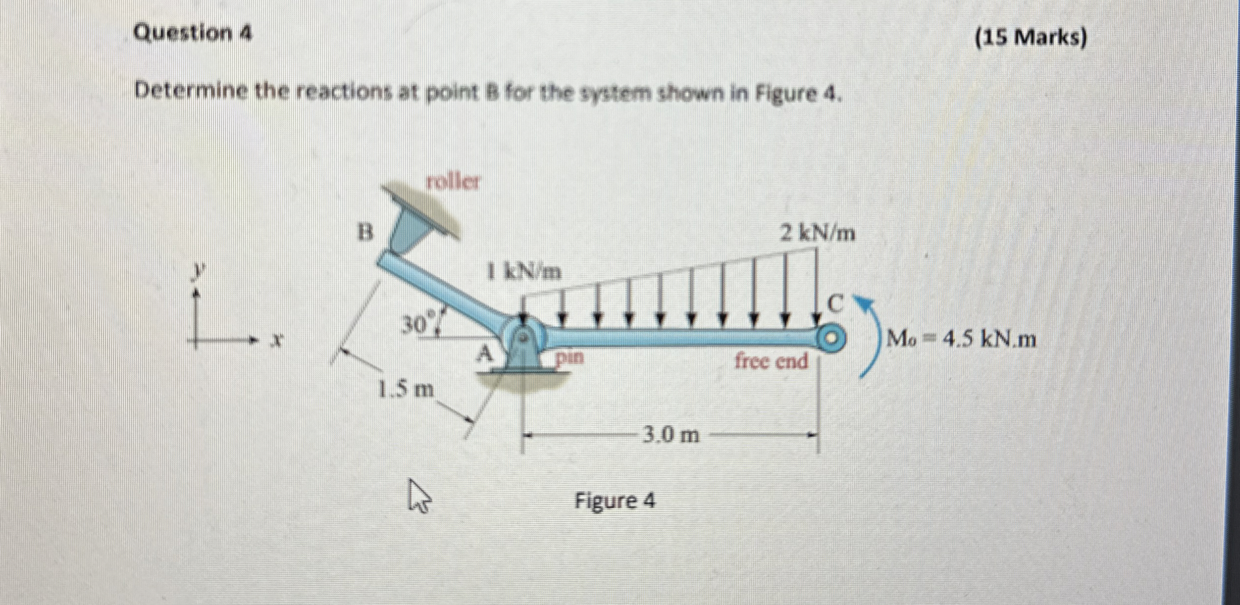 Question 4 ( 1 5 Marks ) Determine the reactions
