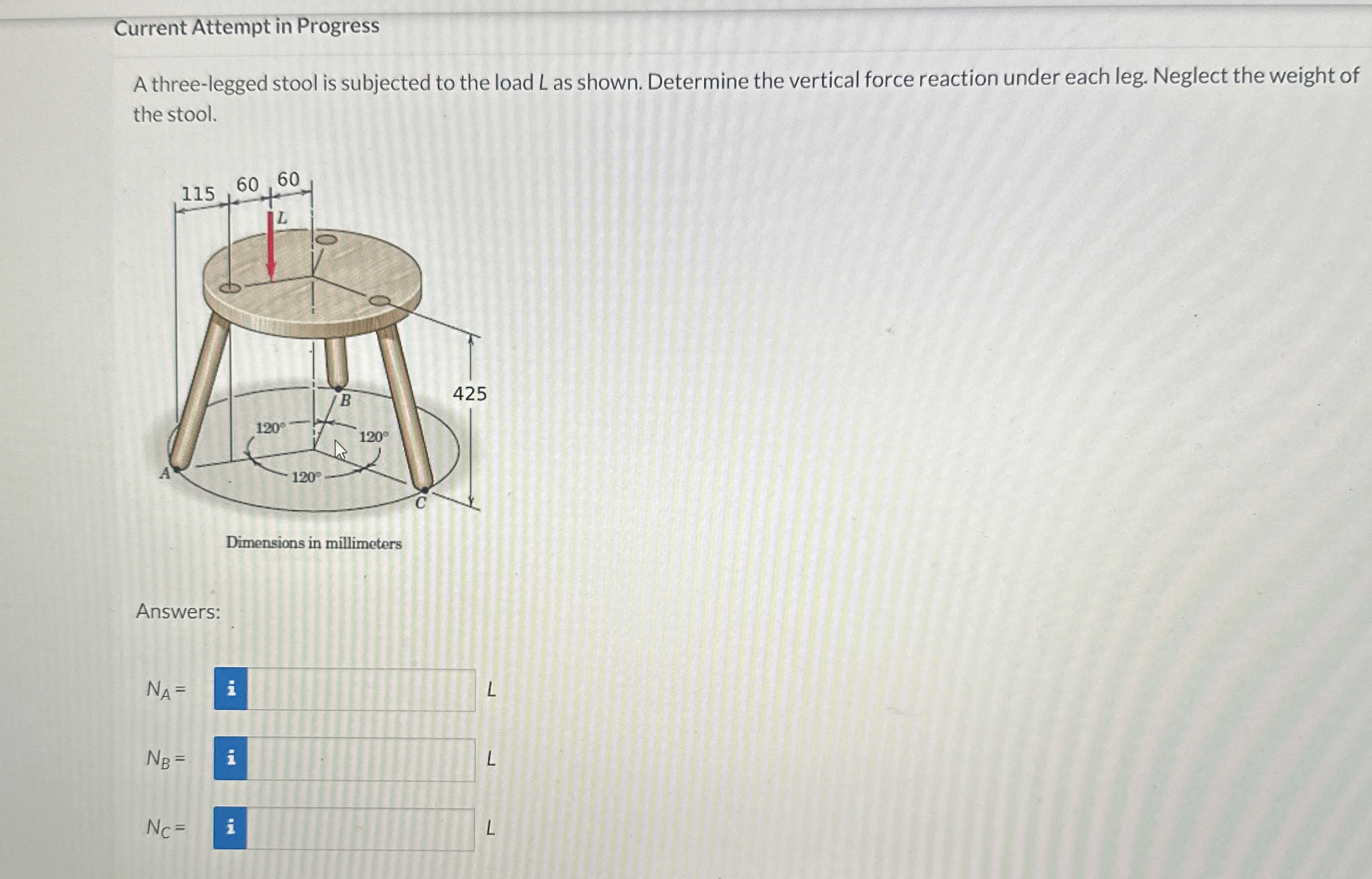 Current Attempt in Progress A three - legged