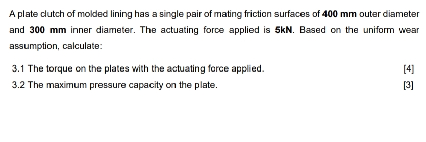 A plate clutch of molded lining has a single pair