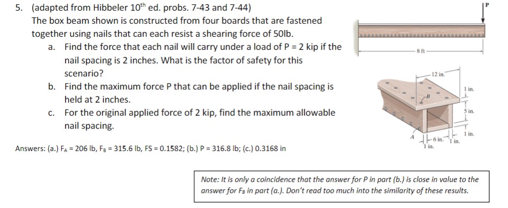 PLEASE WORK OUT THE FACTOR OF SAFETY ( PART A )