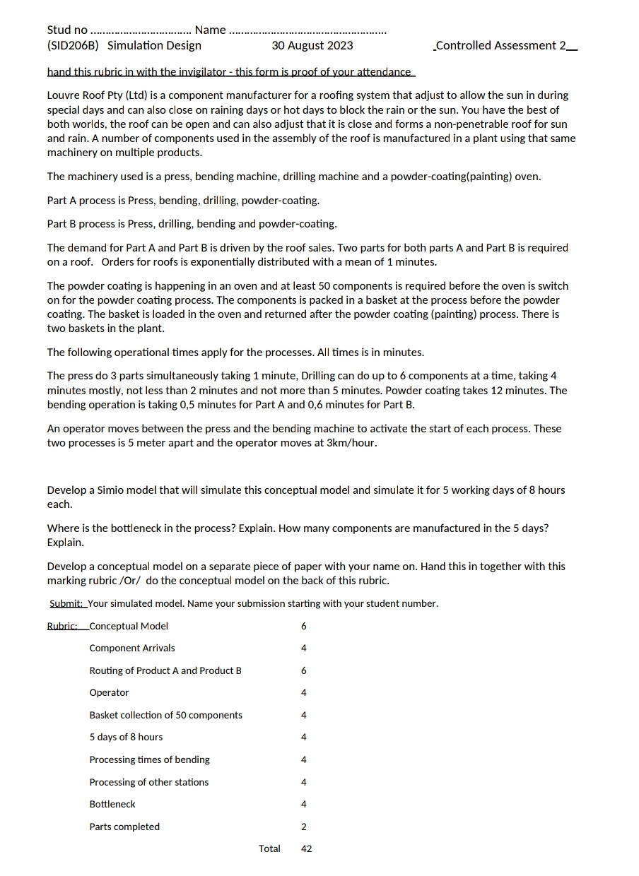 Name ( SID 2 0 6 B ) Simulation Design 3 0 August