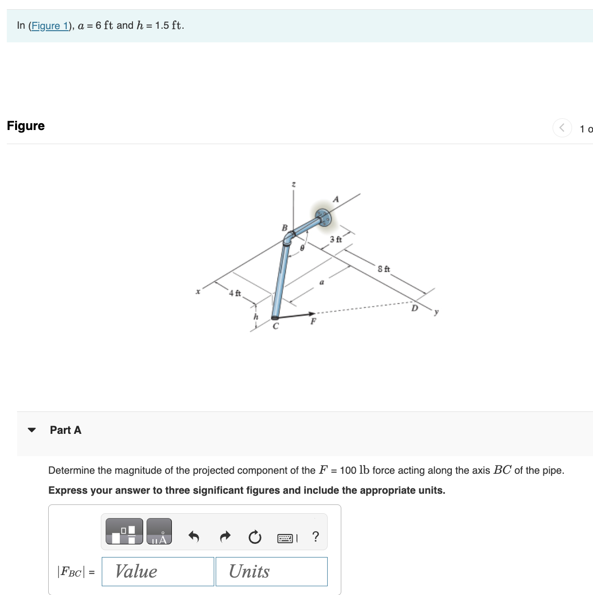 Figure Part A Determine the magnitude of the