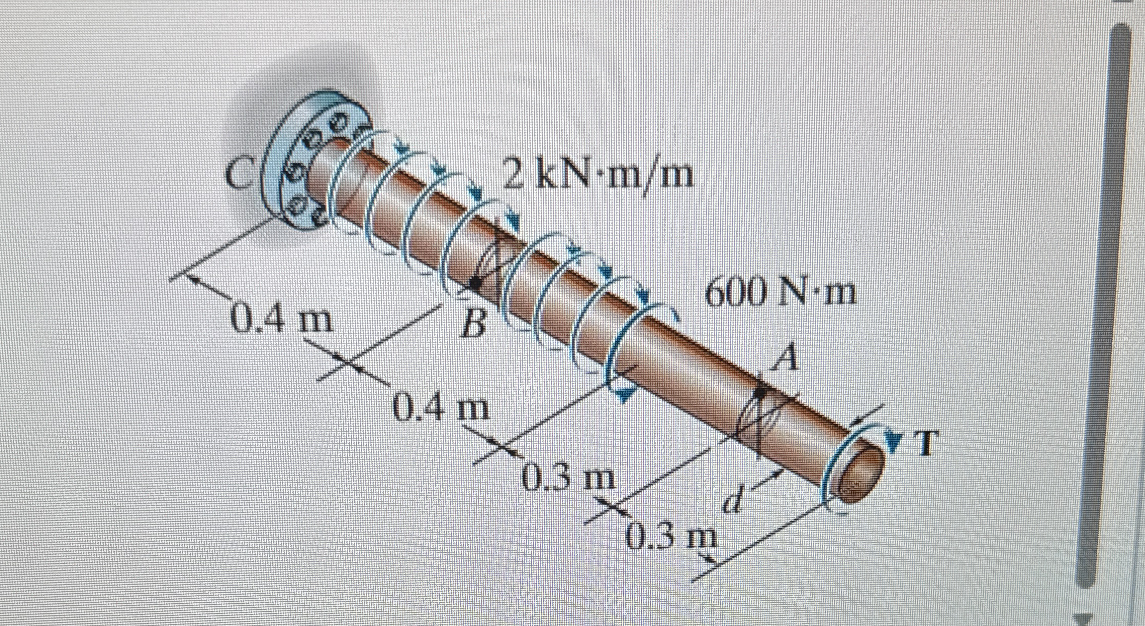 The solid 6 0 - m m - diameter shaft is subjected