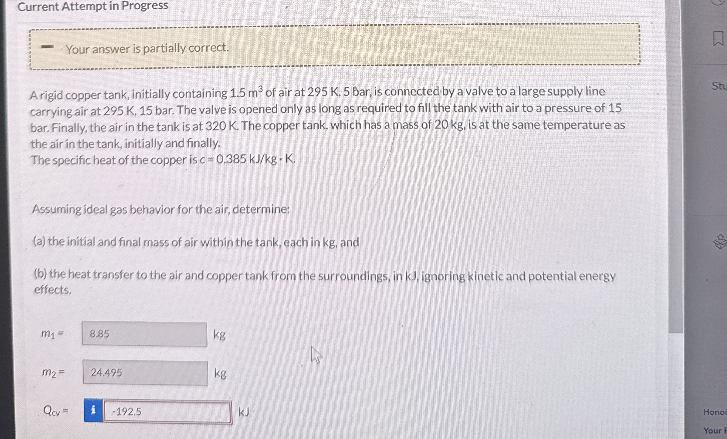 Current Attempt in Progress Your answer is