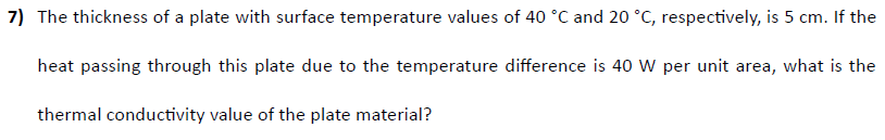 The thickness of a plate with surface temperature