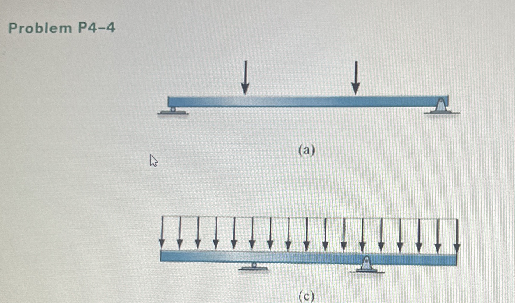 Draw shear and moment diagrams Problem P 4 - 4 (