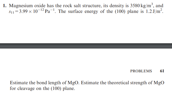 Magnesium oxide has the rock salt structure, its