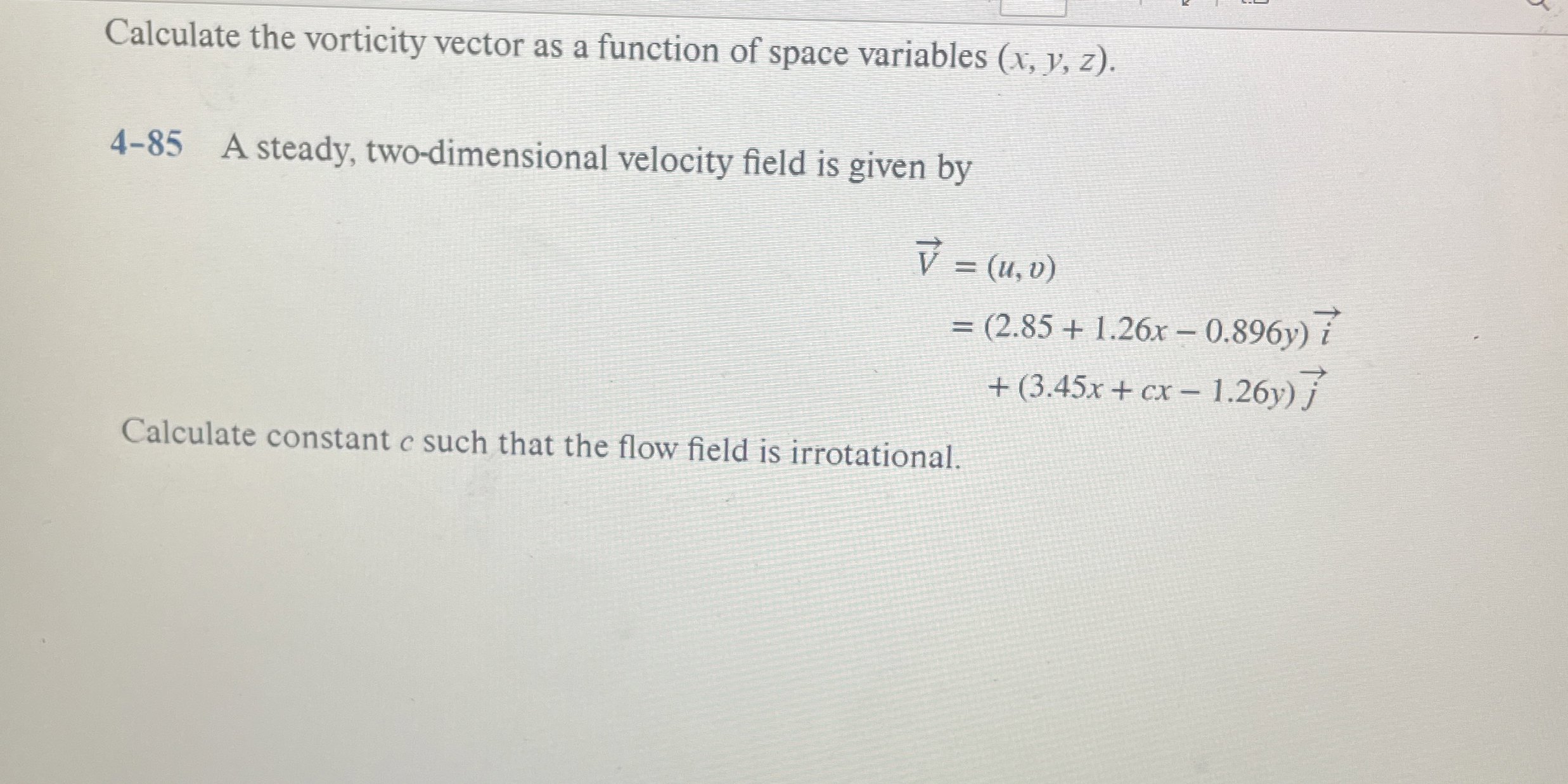 Calculate the vorticity vector as a function of