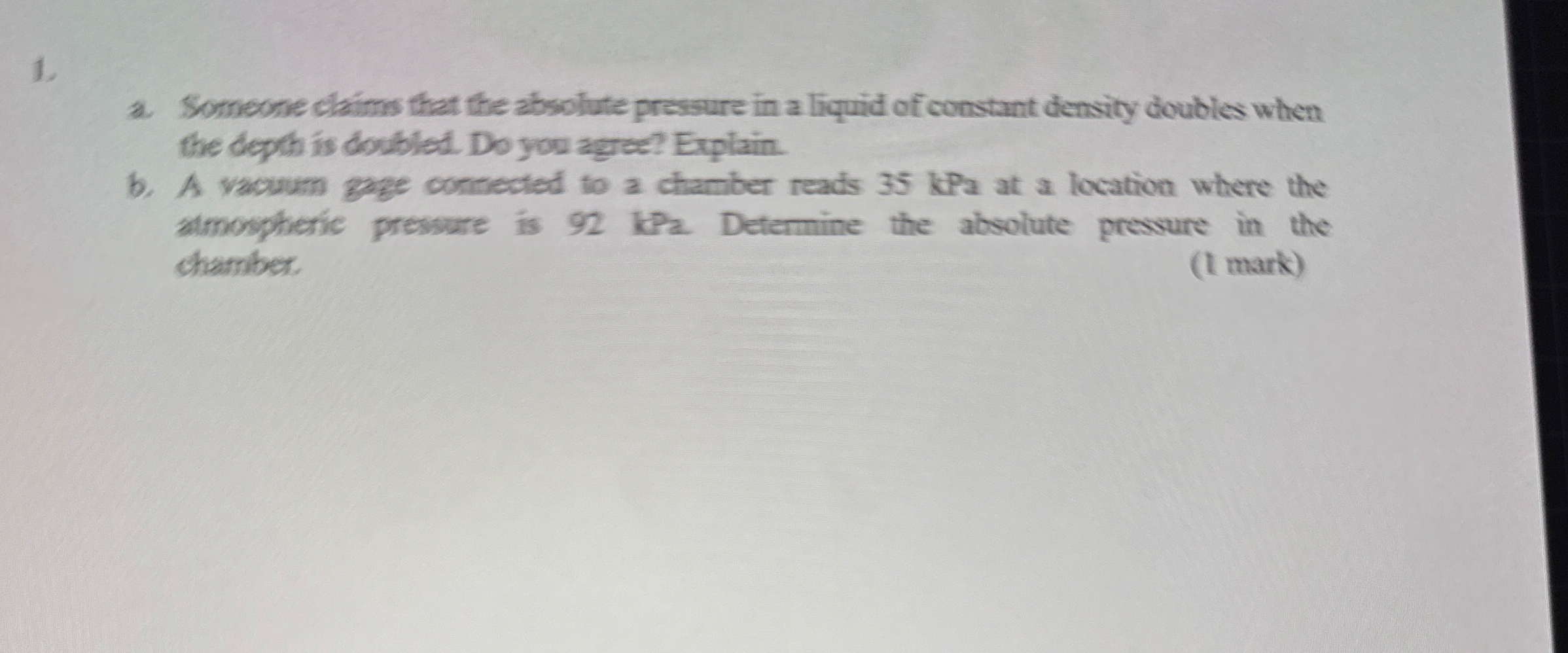 Someone claims that the absolute pressure in a