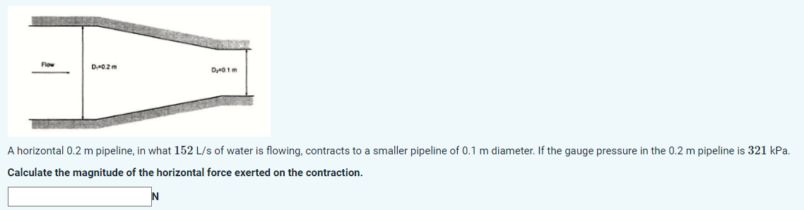 A horizontal 0 . 2 m pipeline, in what \ ( 1 5 2