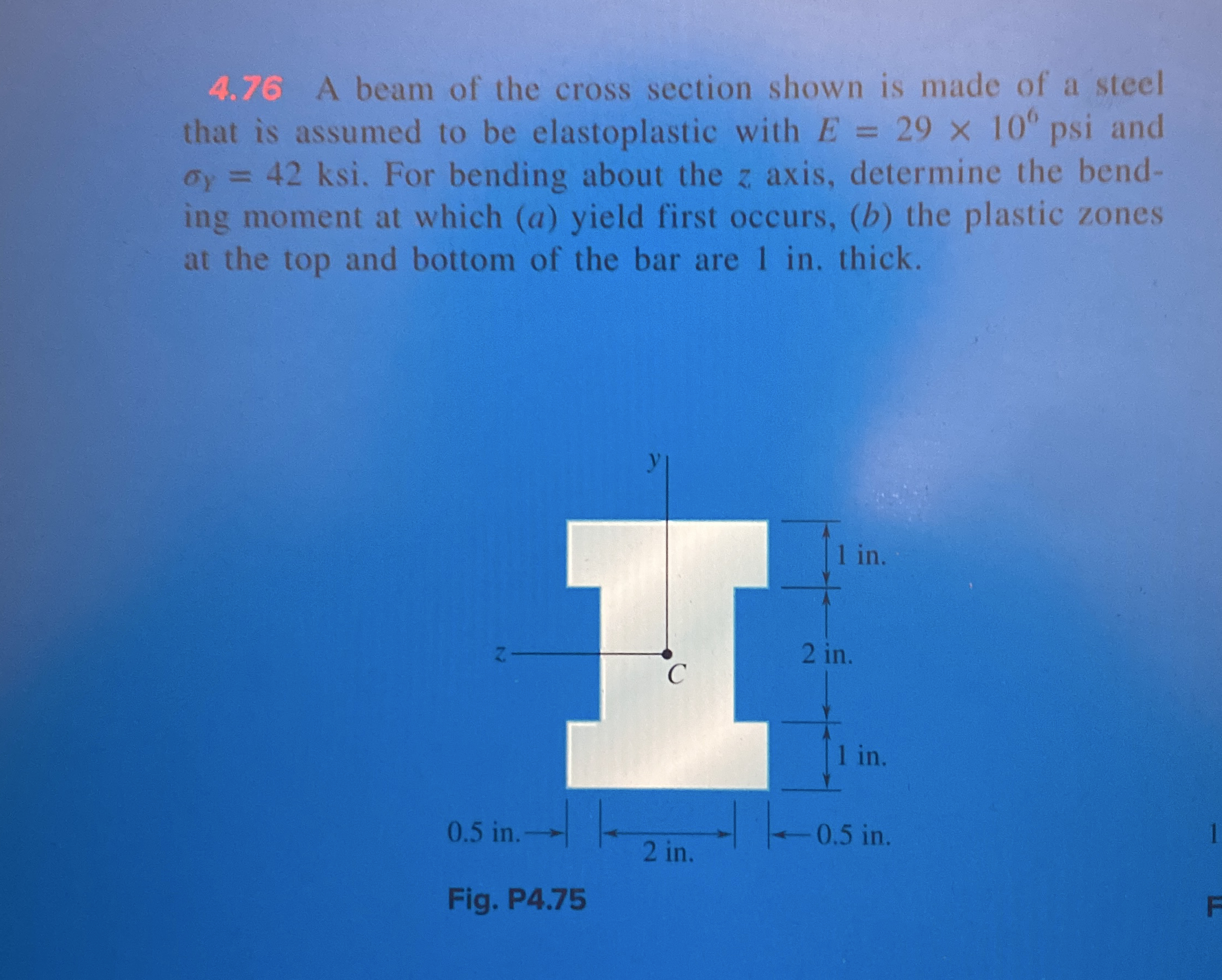 4 . 7 5 A beam of the cross section shown is made