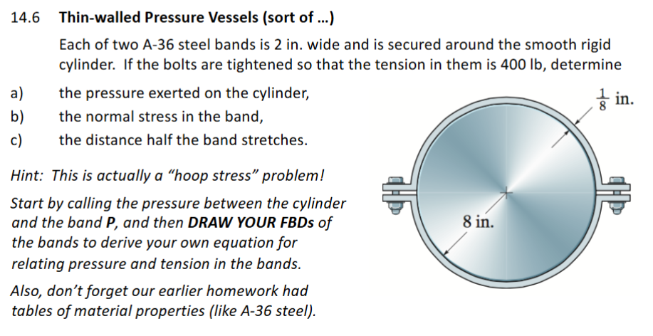 1 4 . 6 Thin - walled Pressure Vessels ( sort of