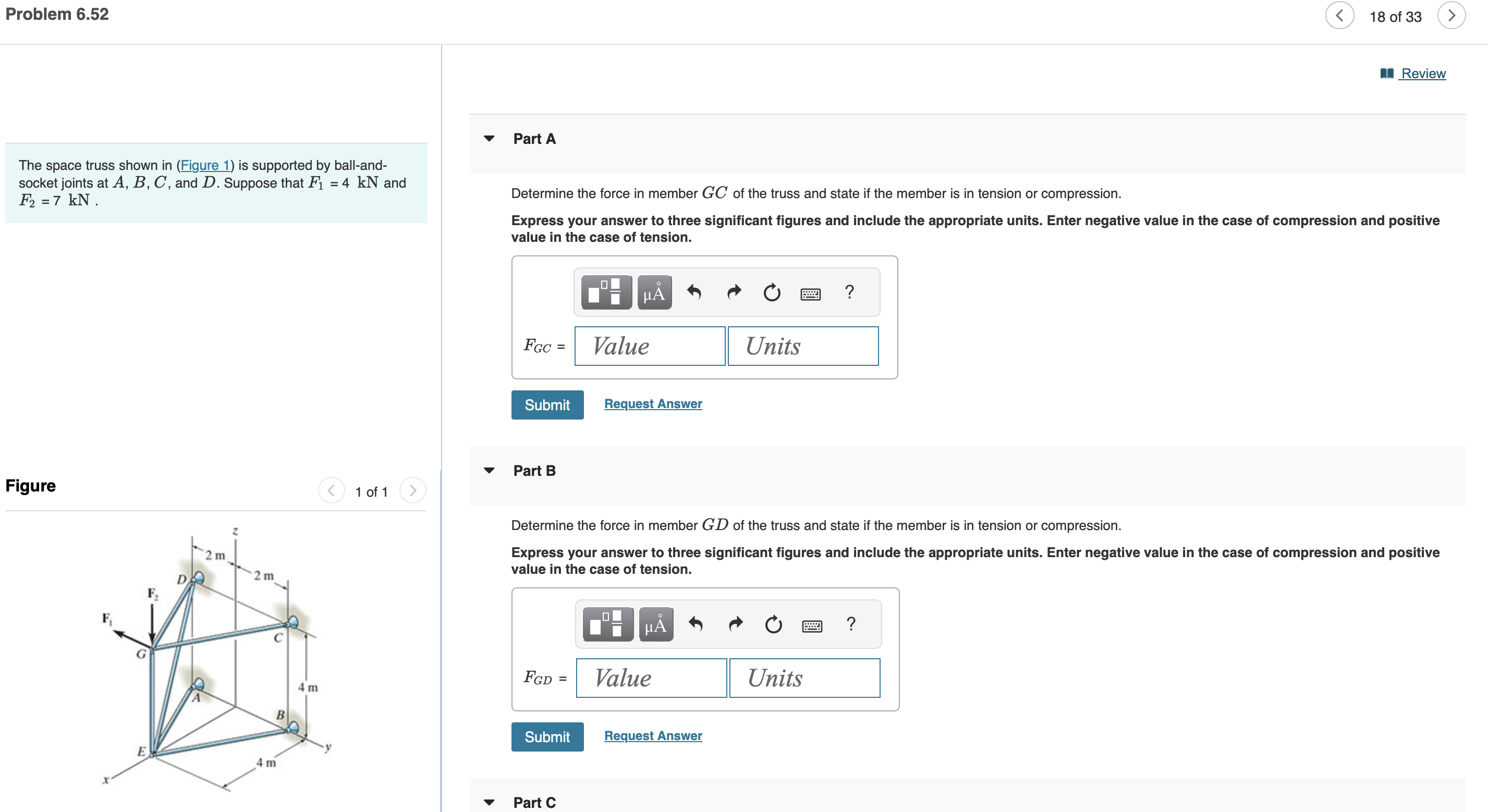 The space truss shown in ( Figure 1 ) is