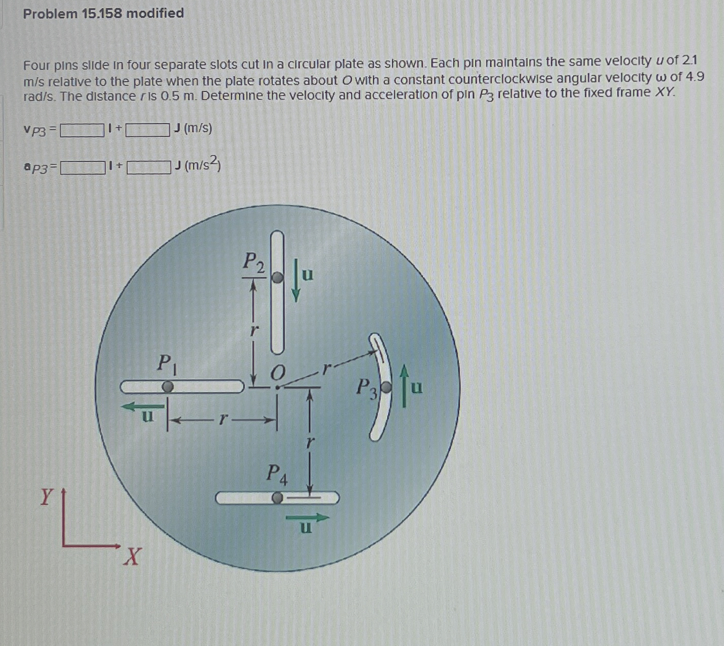 Problem 1 5 . 1 5 8 modified Four pins silde in