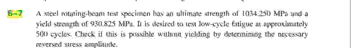 Ein? A steel rotating - beam test specimen has an