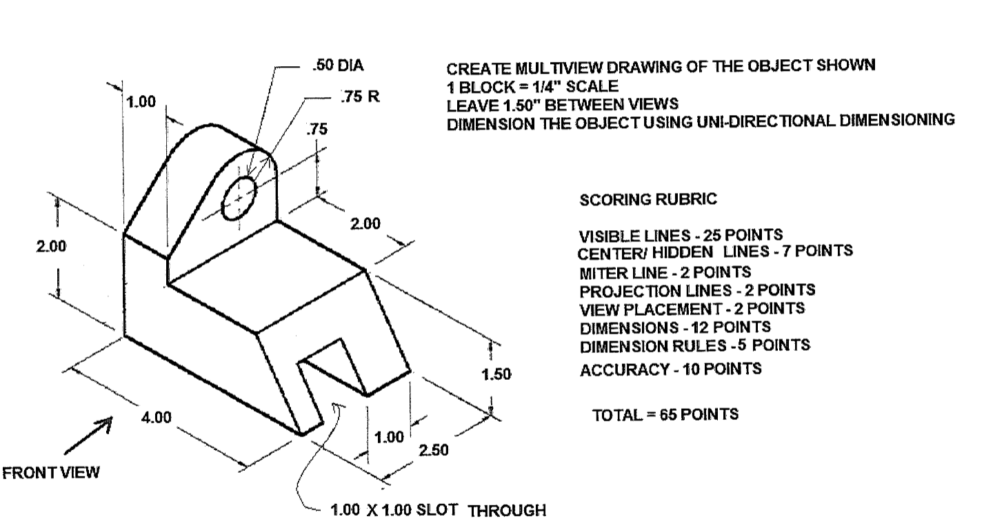draw a multiview of this object