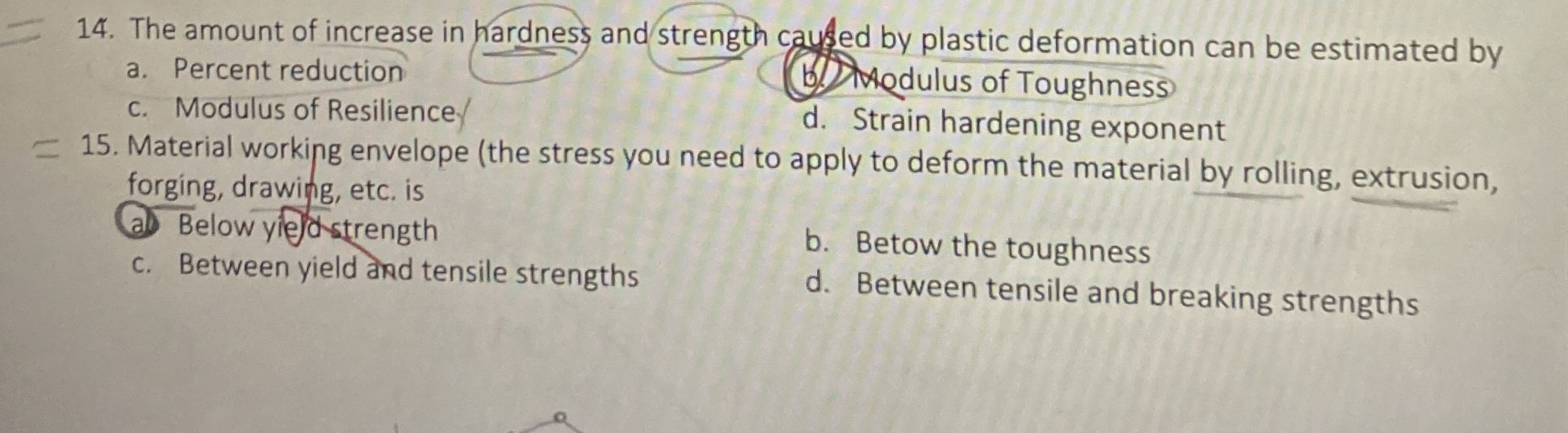 The amount of increase in hardness and strength
