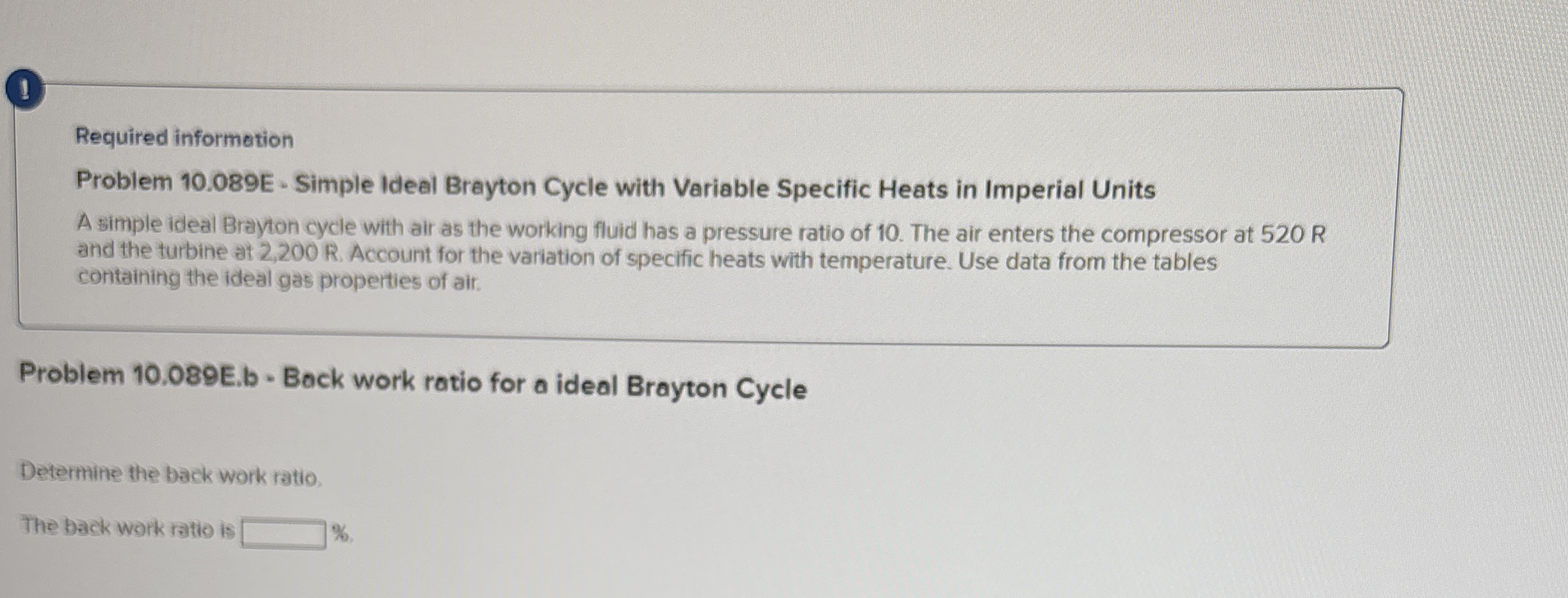 1 Required informetion Problem 1 0 . 0 8 9 E -