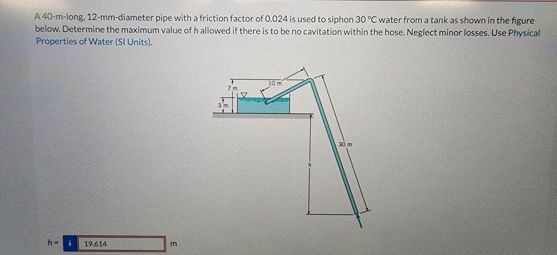 A 4 0 - m - long, 1 2 - m m - diameter pipe with