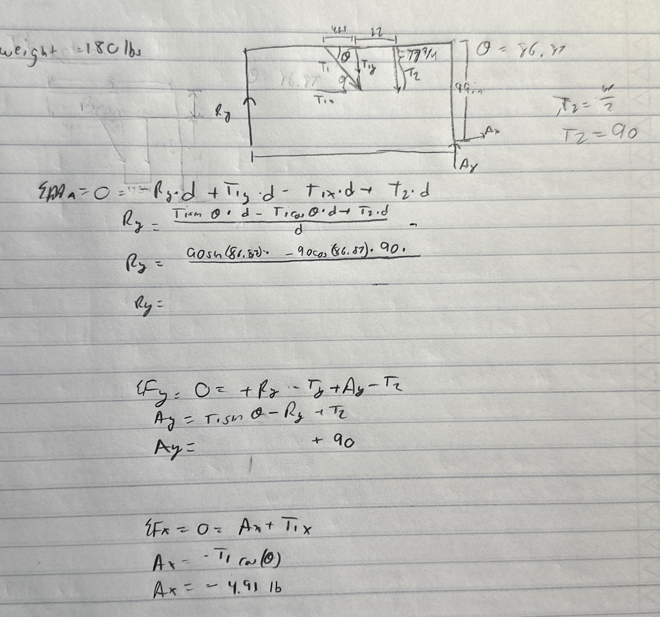Help me find Ry and Ay please weight = 1 8 0 l b
