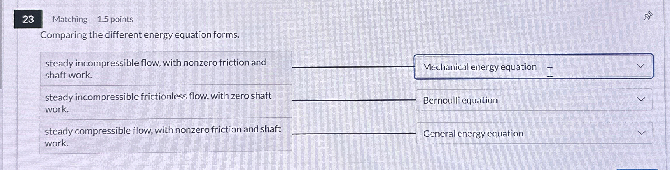 Matching 1 . 5 points Comparing the different