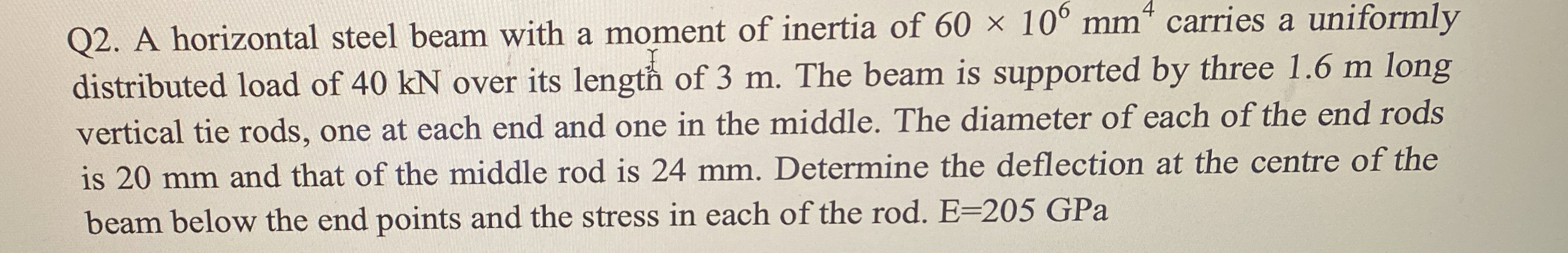 Can i ask an exper Q 2 . A horizontal steel beam