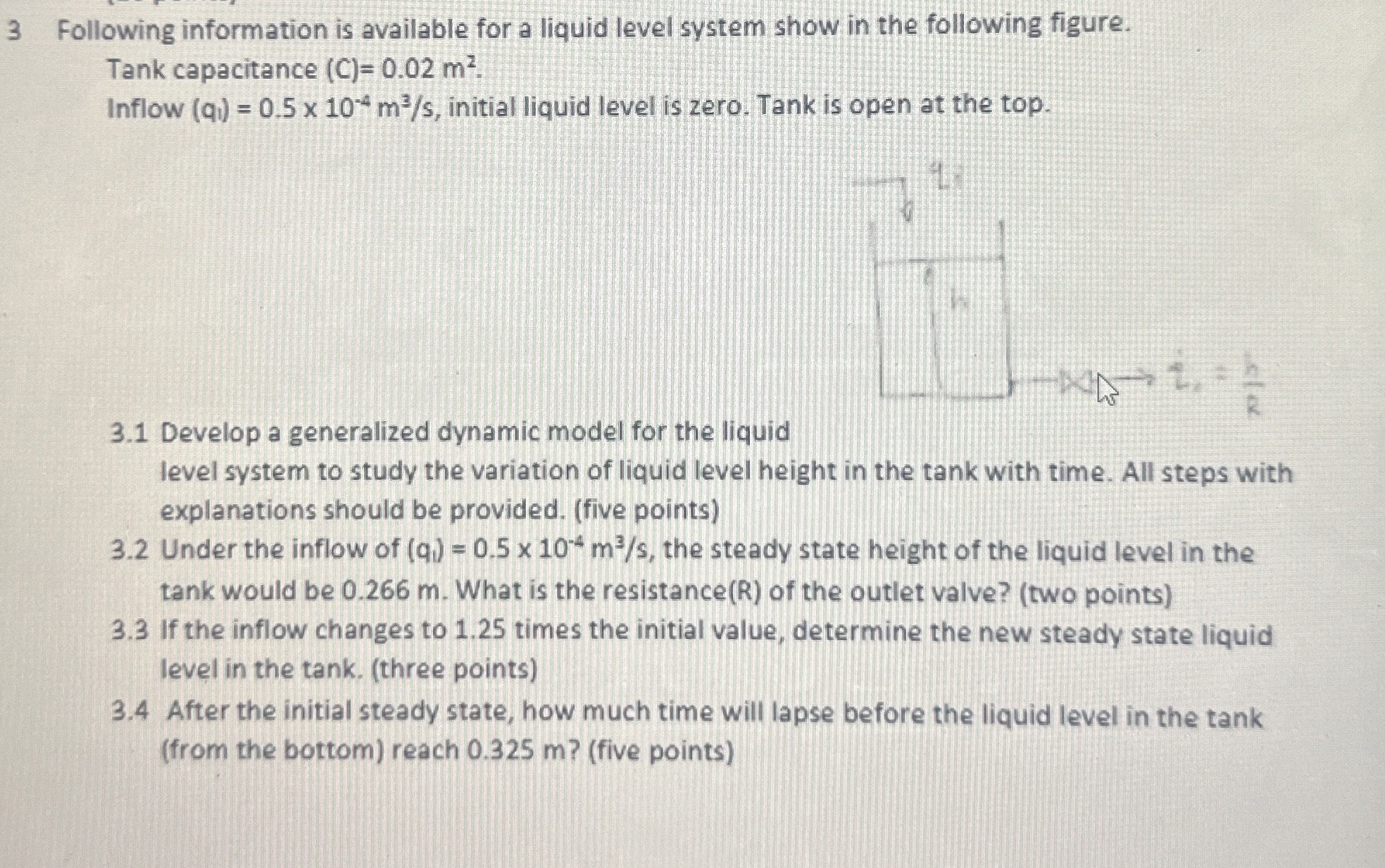 3 Following information is available for a liquid